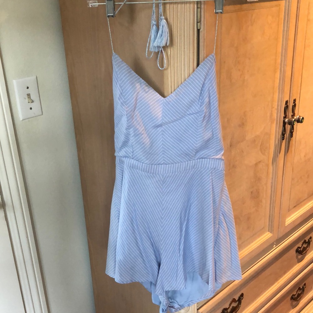 re:named clothing, Blue striped romper, S